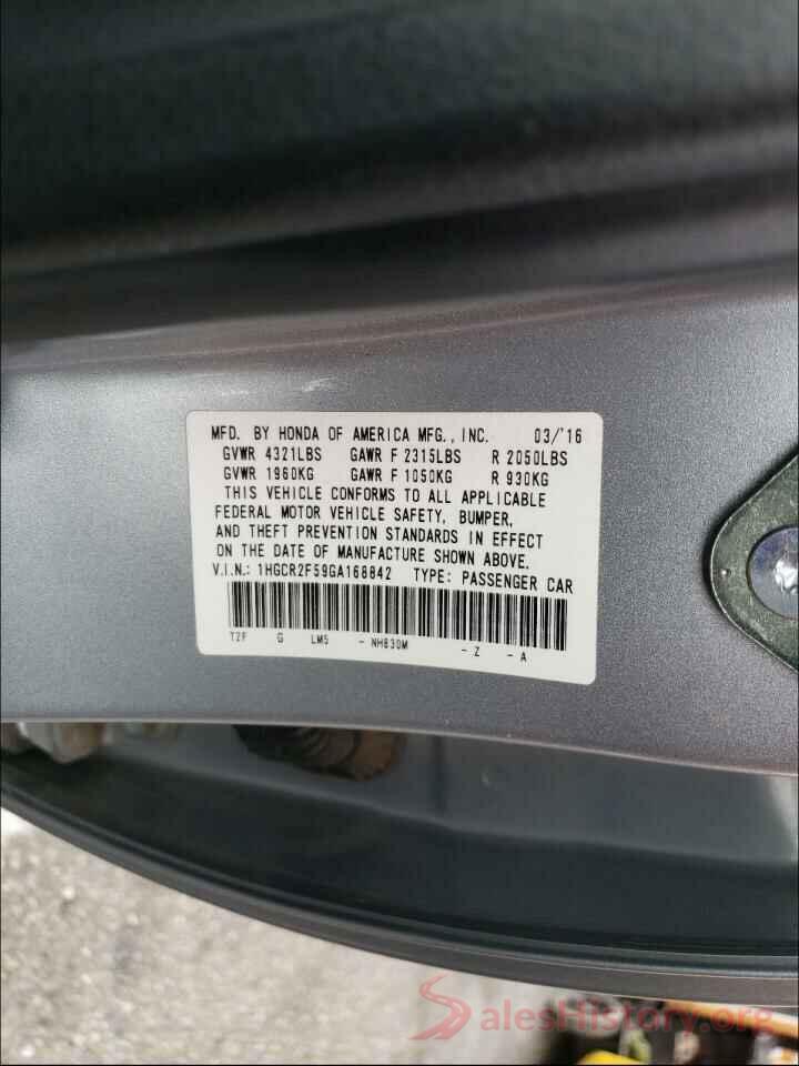 1HGCR2F59GA168842 2016 HONDA ACCORD