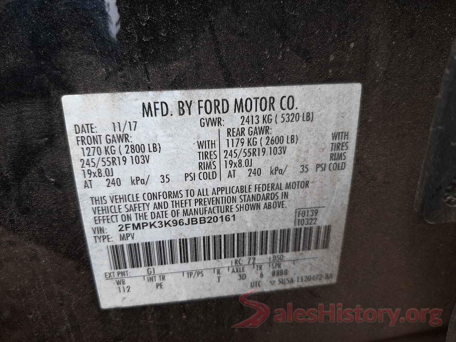 2FMPK3K96JBB20161 2018 FORD EDGE