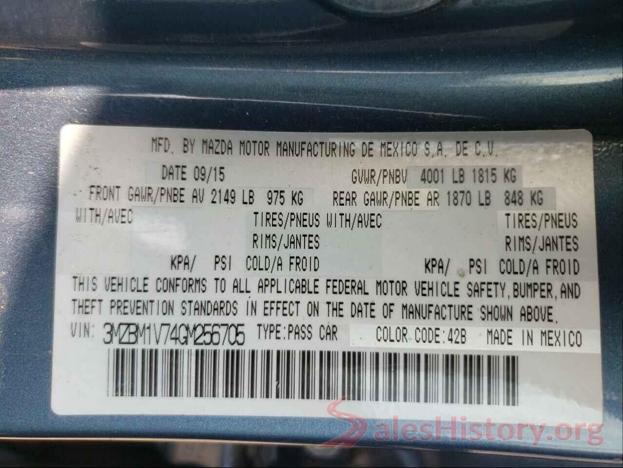 3MZBM1V74GM256705 2016 MAZDA 3