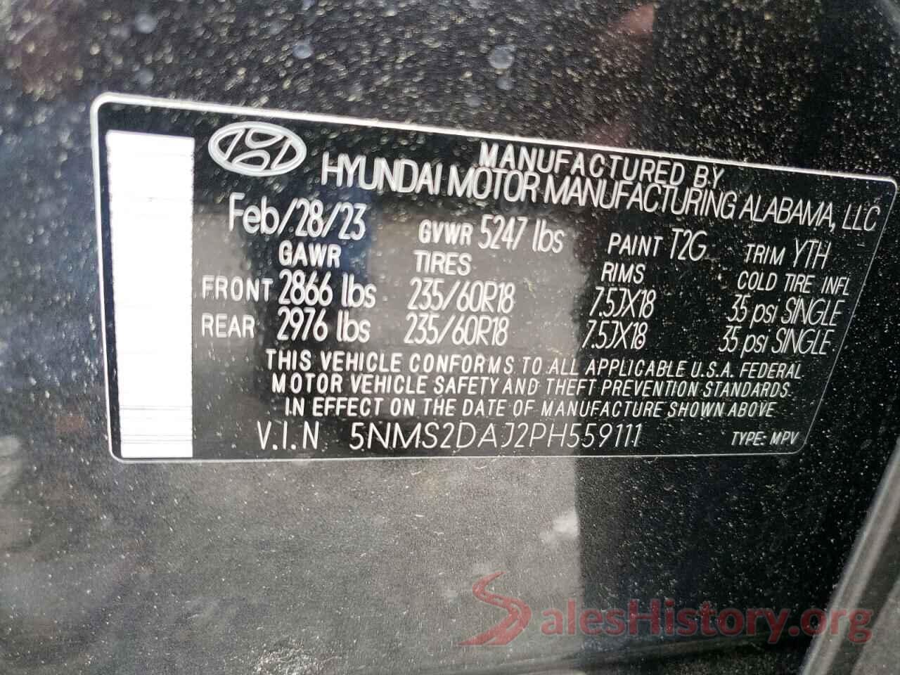 5NMS2DAJ2PH559111 2023 HYUNDAI SANTA FE