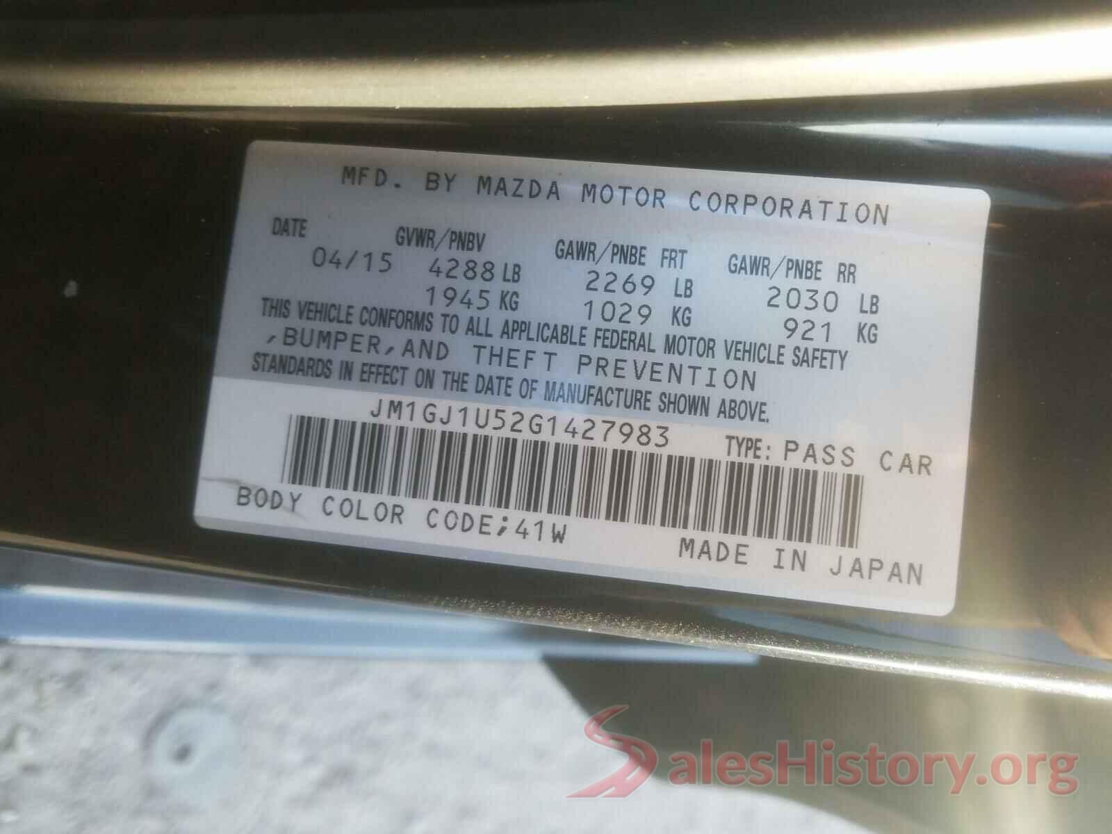 JM1GJ1U52G1427983 2016 MAZDA 6