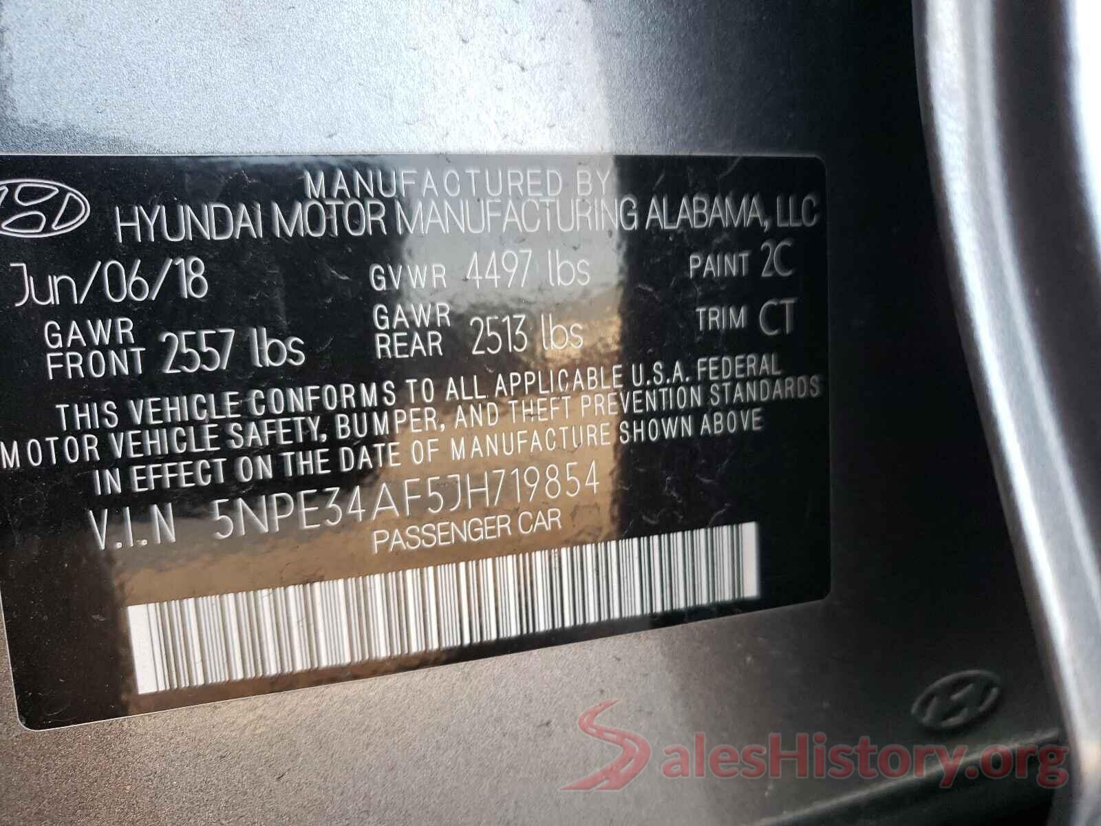 5NPE34AF5JH719854 2018 HYUNDAI SONATA