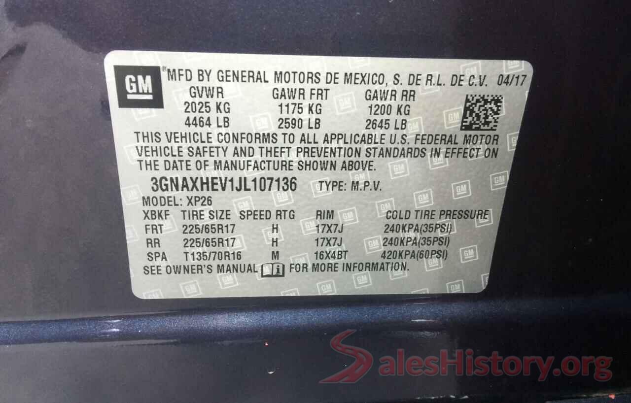 3GNAXHEV1JL107136 2018 CHEVROLET EQUINOX