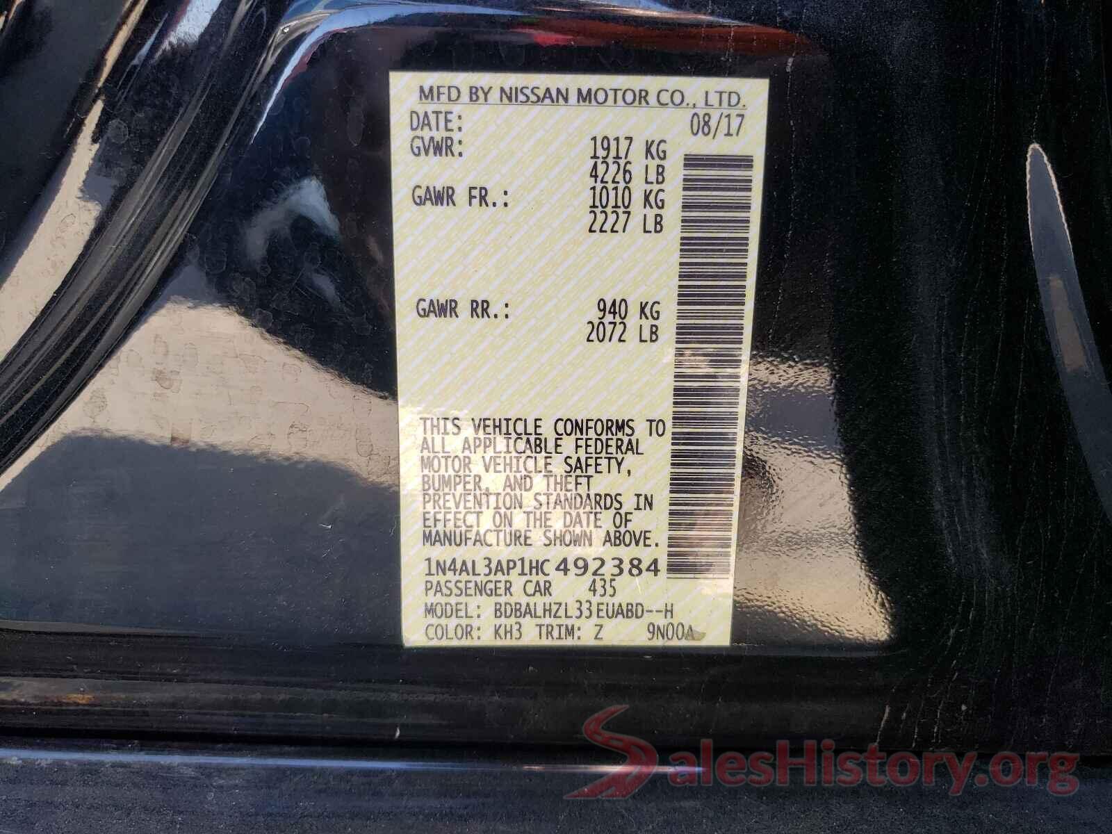 1N4AL3AP1HC492384 2017 NISSAN ALTIMA