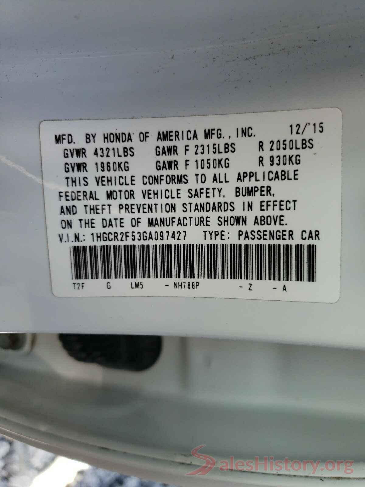 1HGCR2F53GA097427 2016 HONDA ACCORD