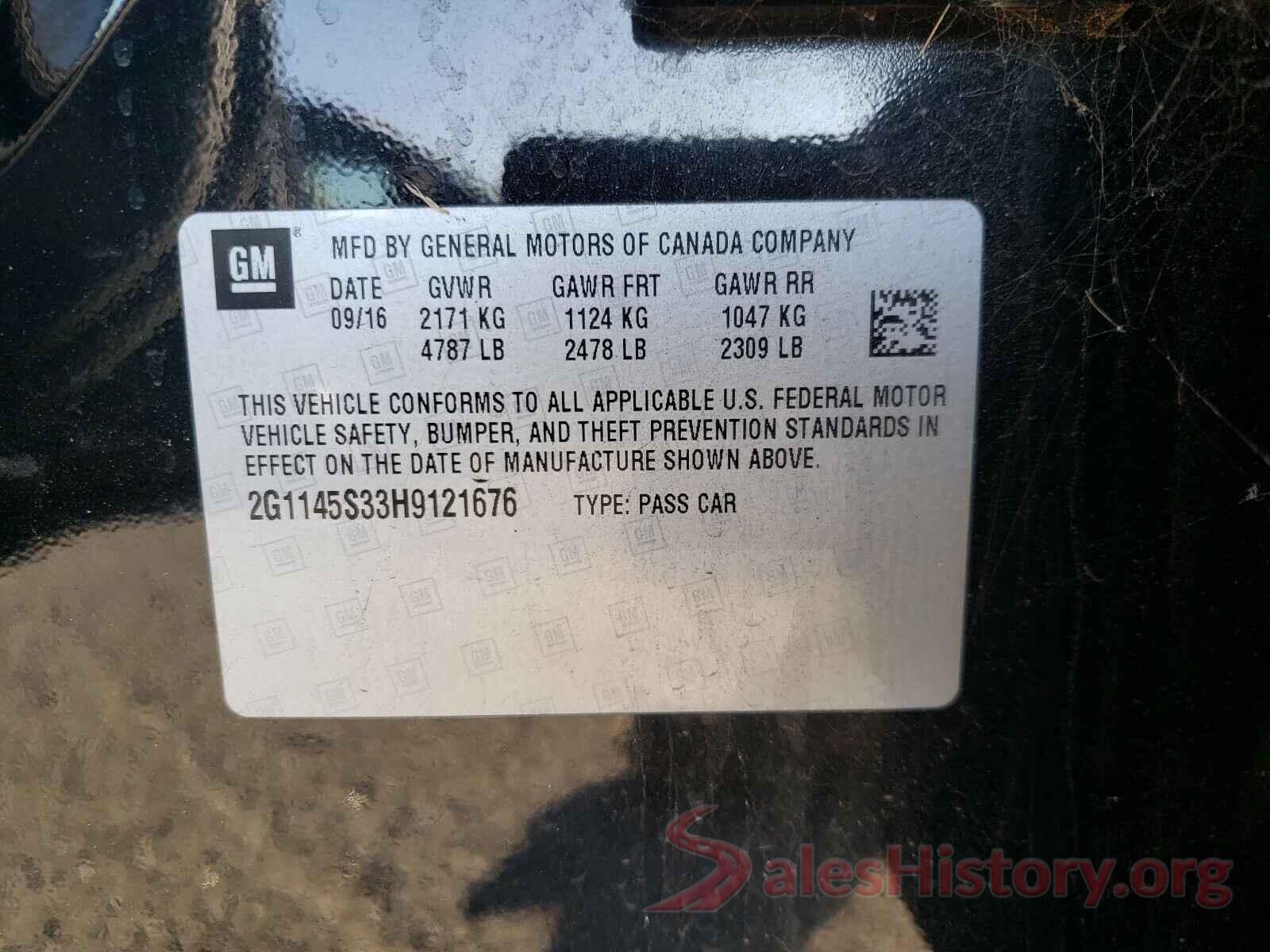 2G1145S33H9121676 2017 CHEVROLET IMPALA