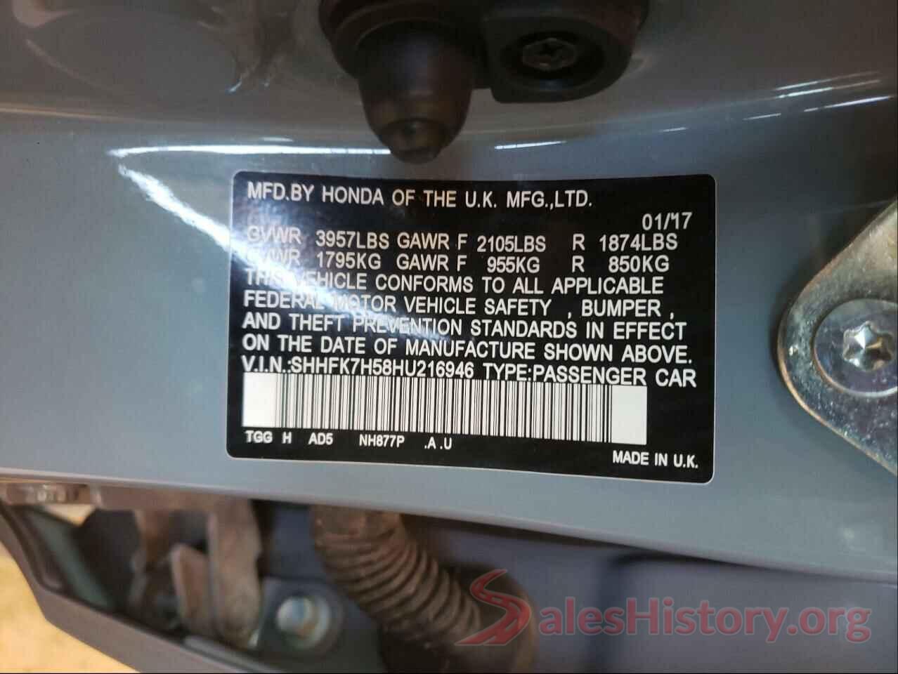 SHHFK7H58HU216946 2017 HONDA CIVIC