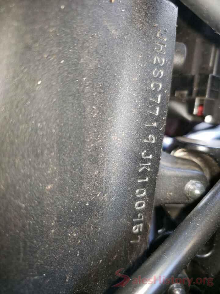 JH2SC7719JK100957 2018 HONDA CBR CYCLE