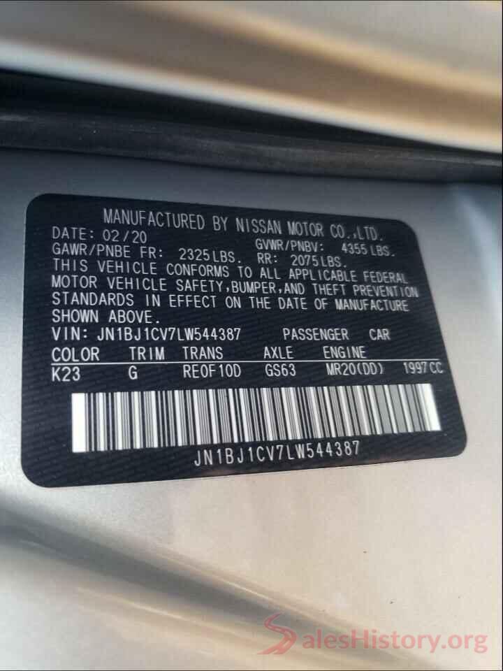 JN1BJ1CV7LW544387 2020 NISSAN ROGUE