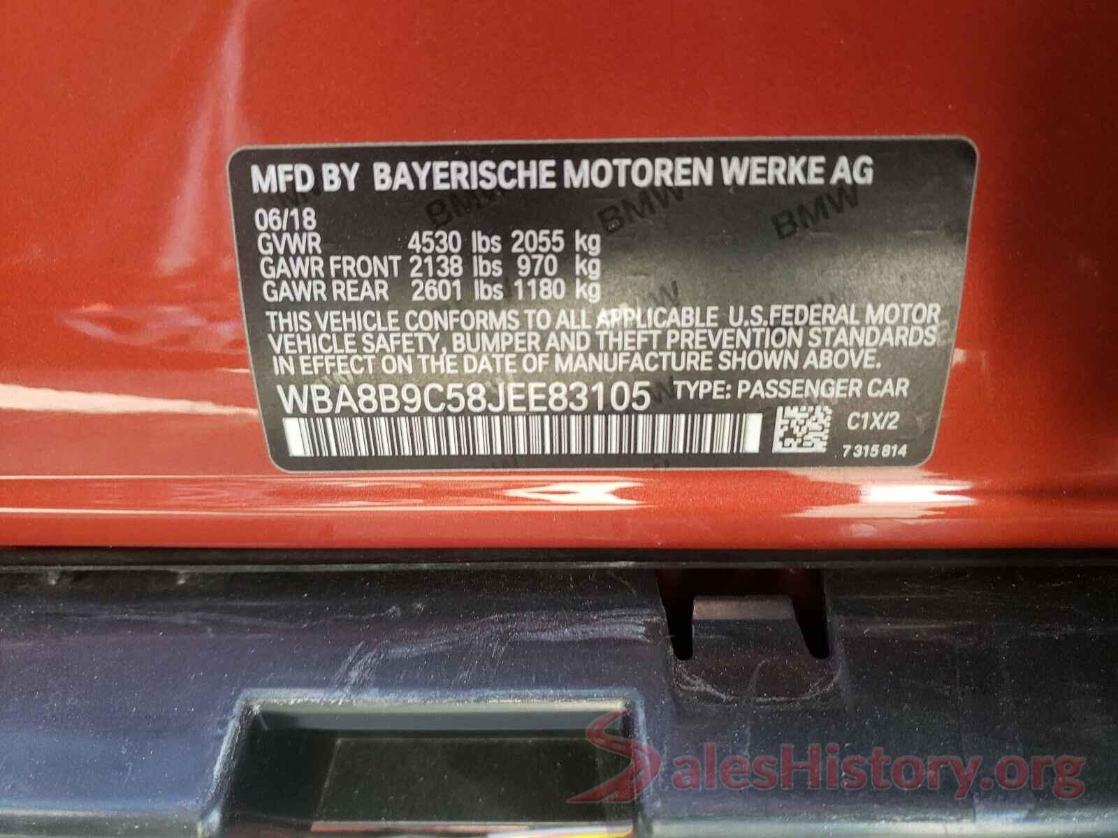 WBA8B9C58JEE83105 2018 BMW 3 SERIES