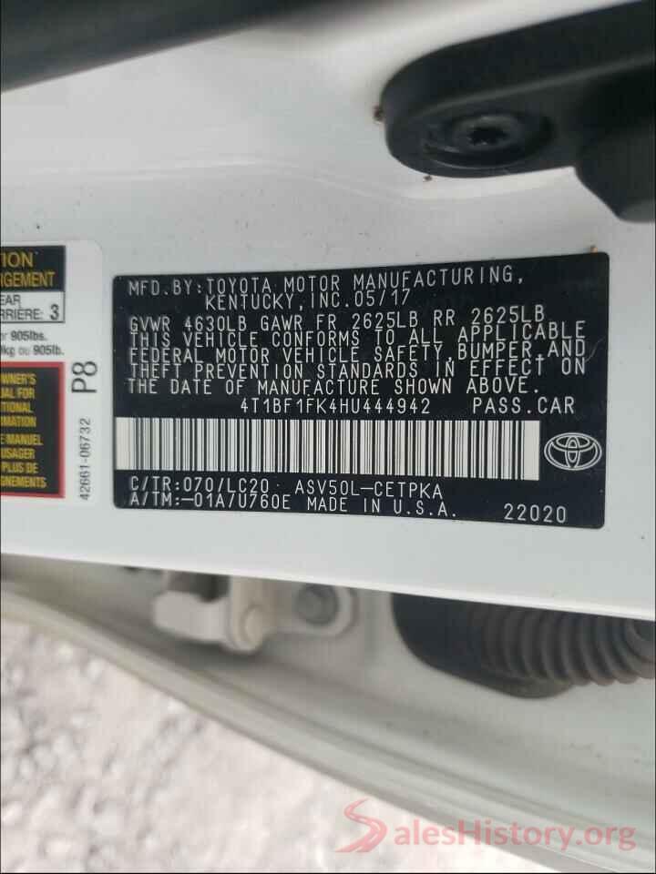 4T1BF1FK4HU444942 2017 TOYOTA CAMRY