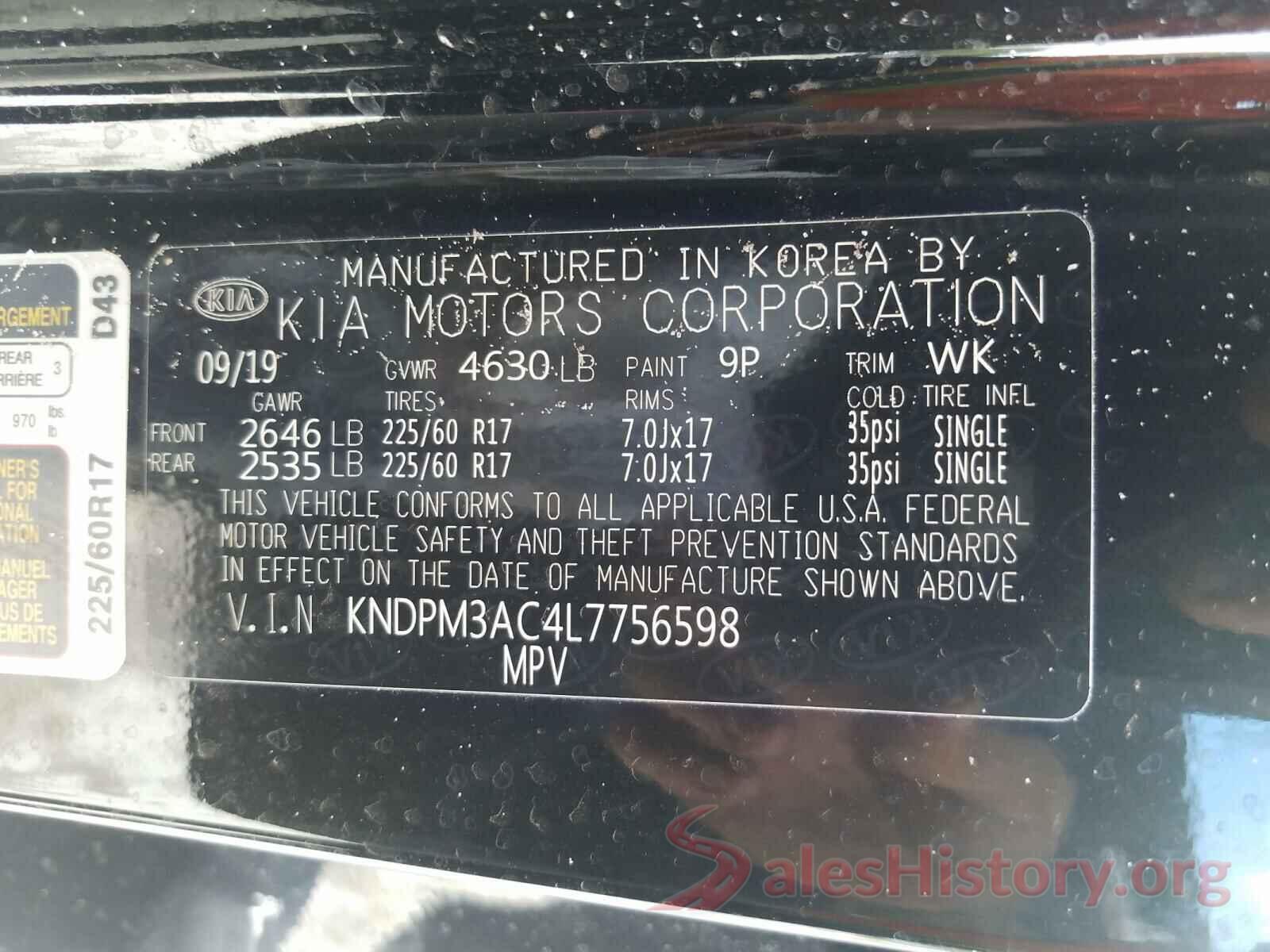 KNDPM3AC4L7756598 2020 KIA SPORTAGE