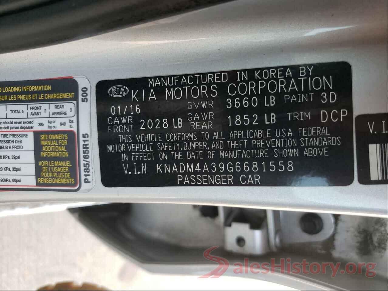 KNADM4A39G6681558 2016 KIA RIO