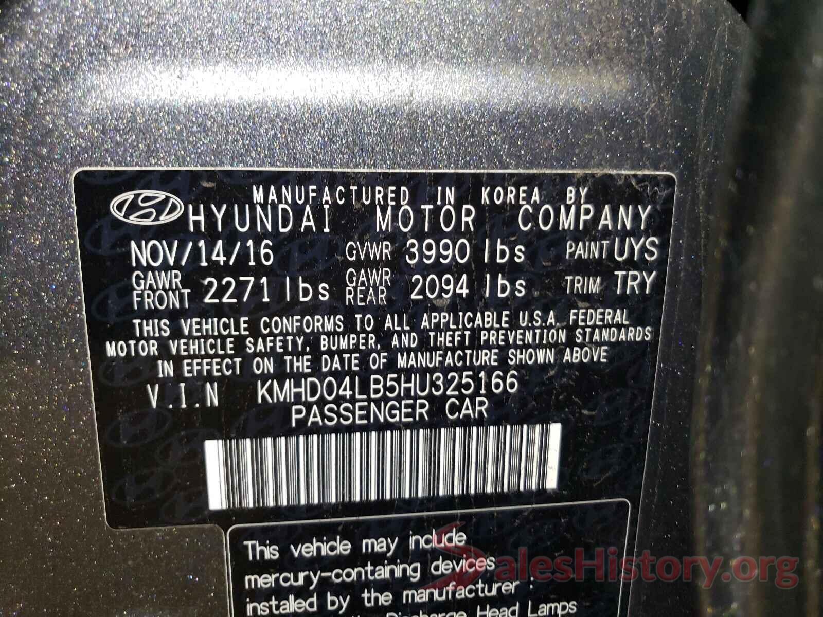 KMHD04LB5HU325166 2017 HYUNDAI ELANTRA