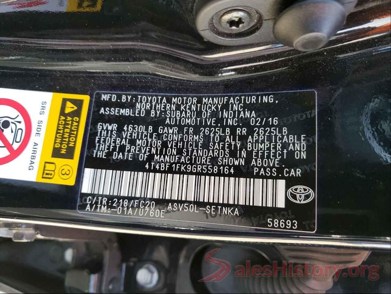 4T4BF1FK9GR558164 2016 TOYOTA CAMRY