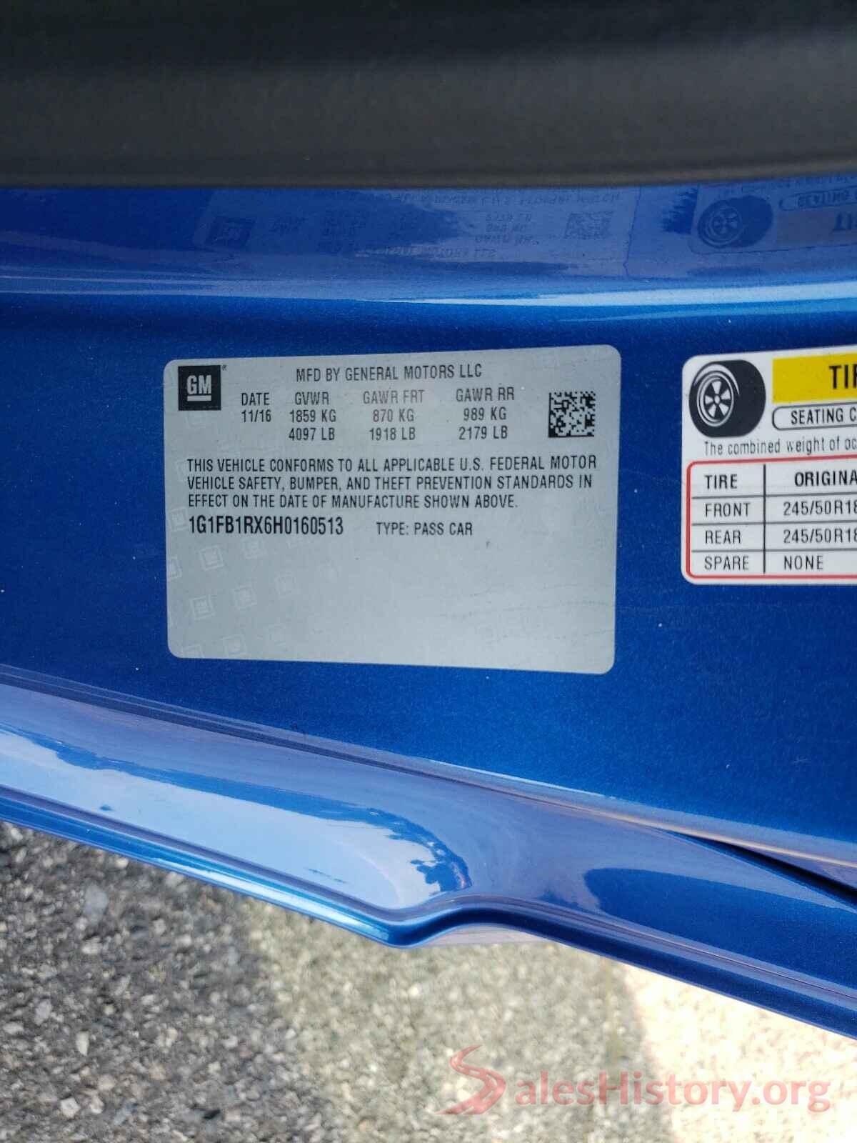 1G1FB1RX6H0160513 2017 CHEVROLET CAMARO