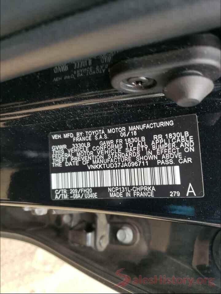 VNKKTUD37JA096711 2018 TOYOTA YARIS