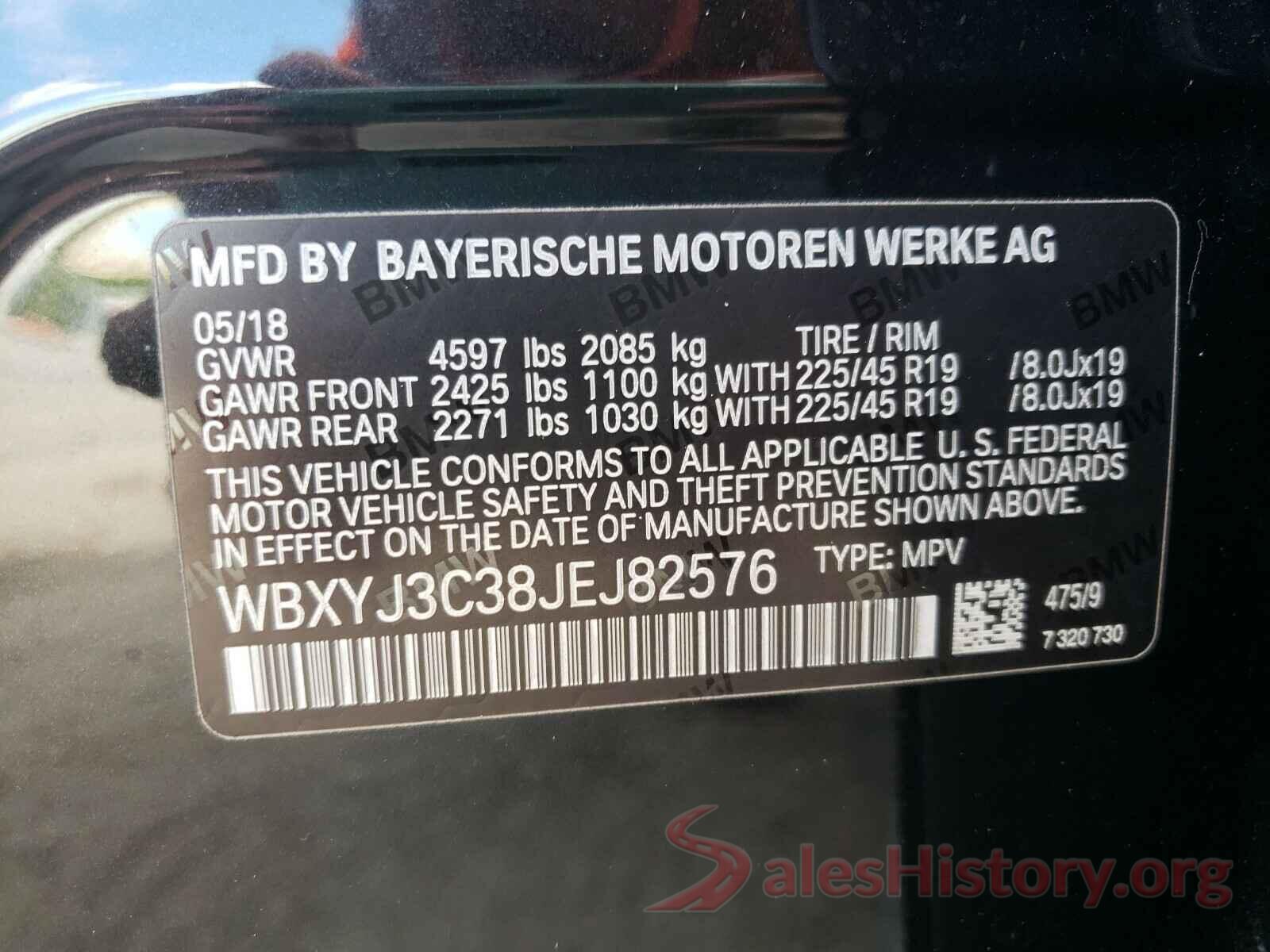 WBXYJ3C38JEJ82576 2018 BMW X2