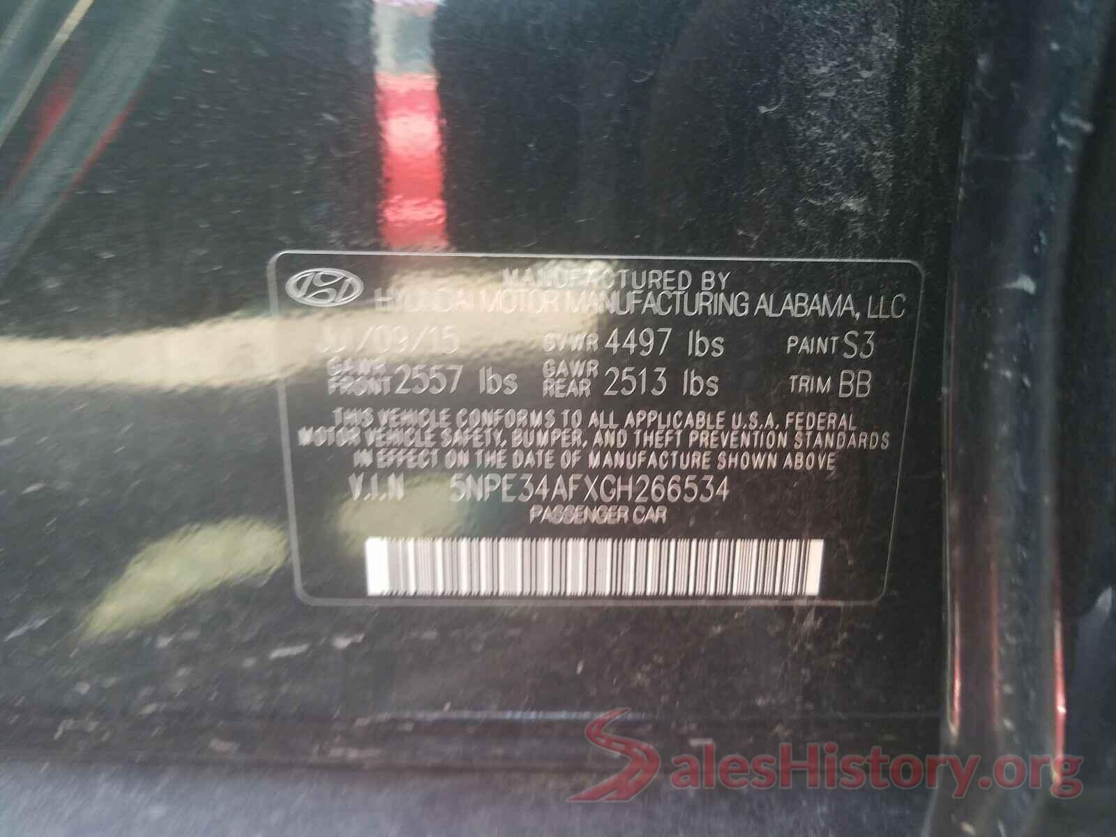 5NPE34AFXGH266534 2016 HYUNDAI SONATA