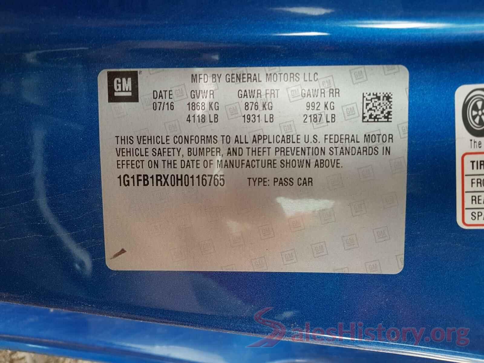 1G1FB1RX0H0116765 2017 CHEVROLET CAMARO