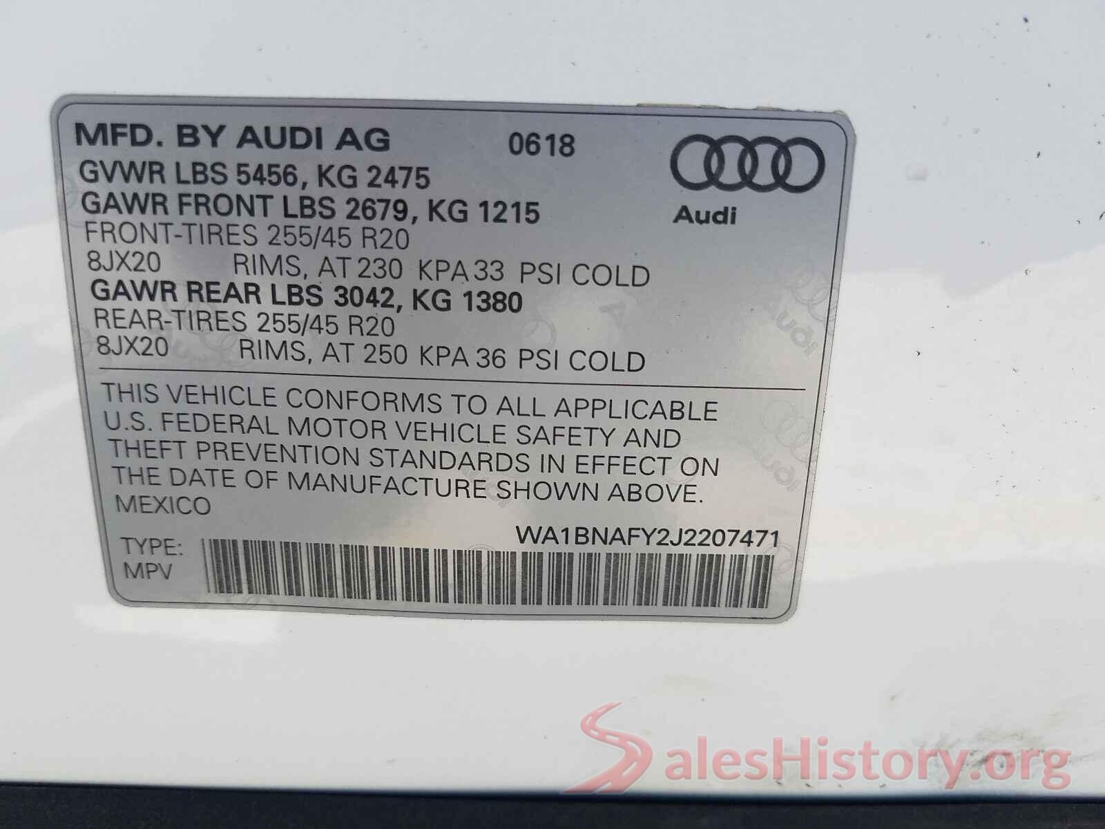 WA1BNAFY2J2207471 2018 AUDI Q5