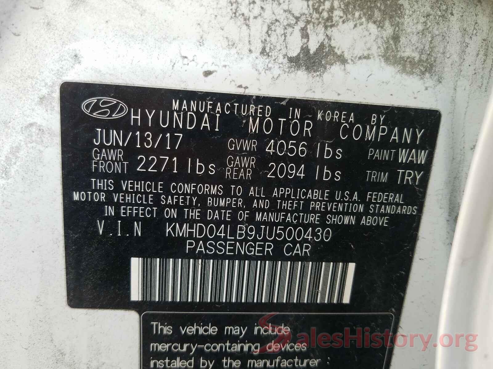 KMHD04LB9JU500430 2018 HYUNDAI ELANTRA