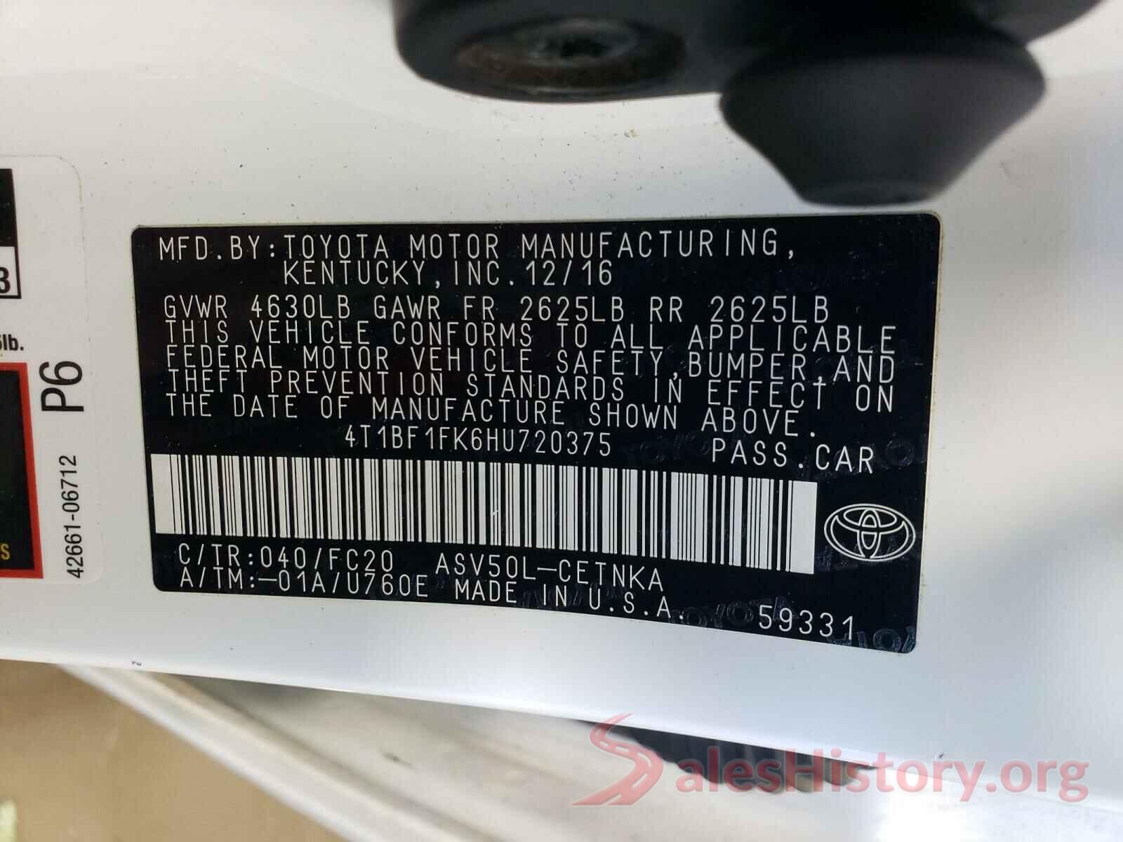 4T1BF1FK6HU720375 2017 TOYOTA CAMRY