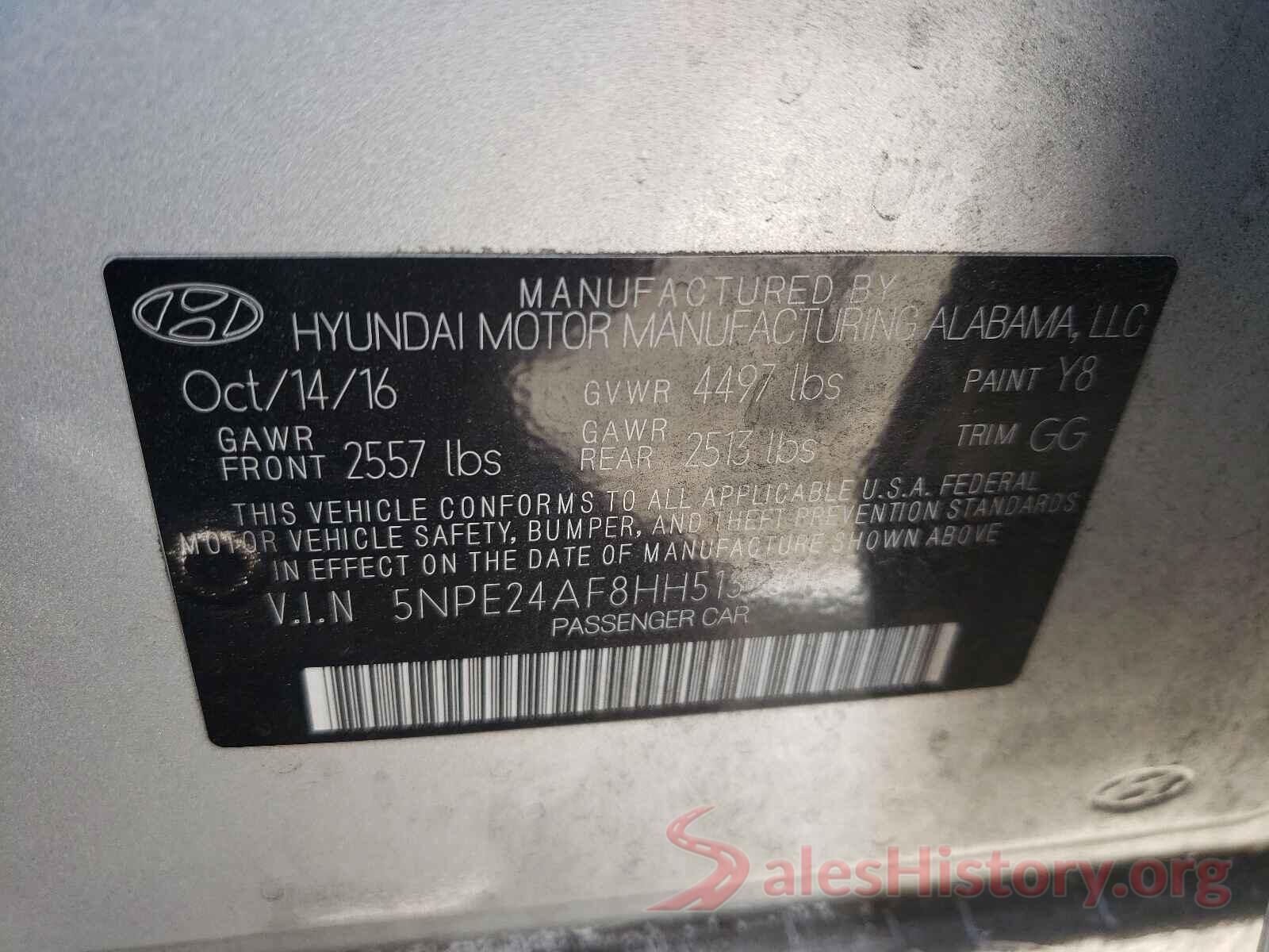 5NPE24AF8HH513781 2017 HYUNDAI SONATA