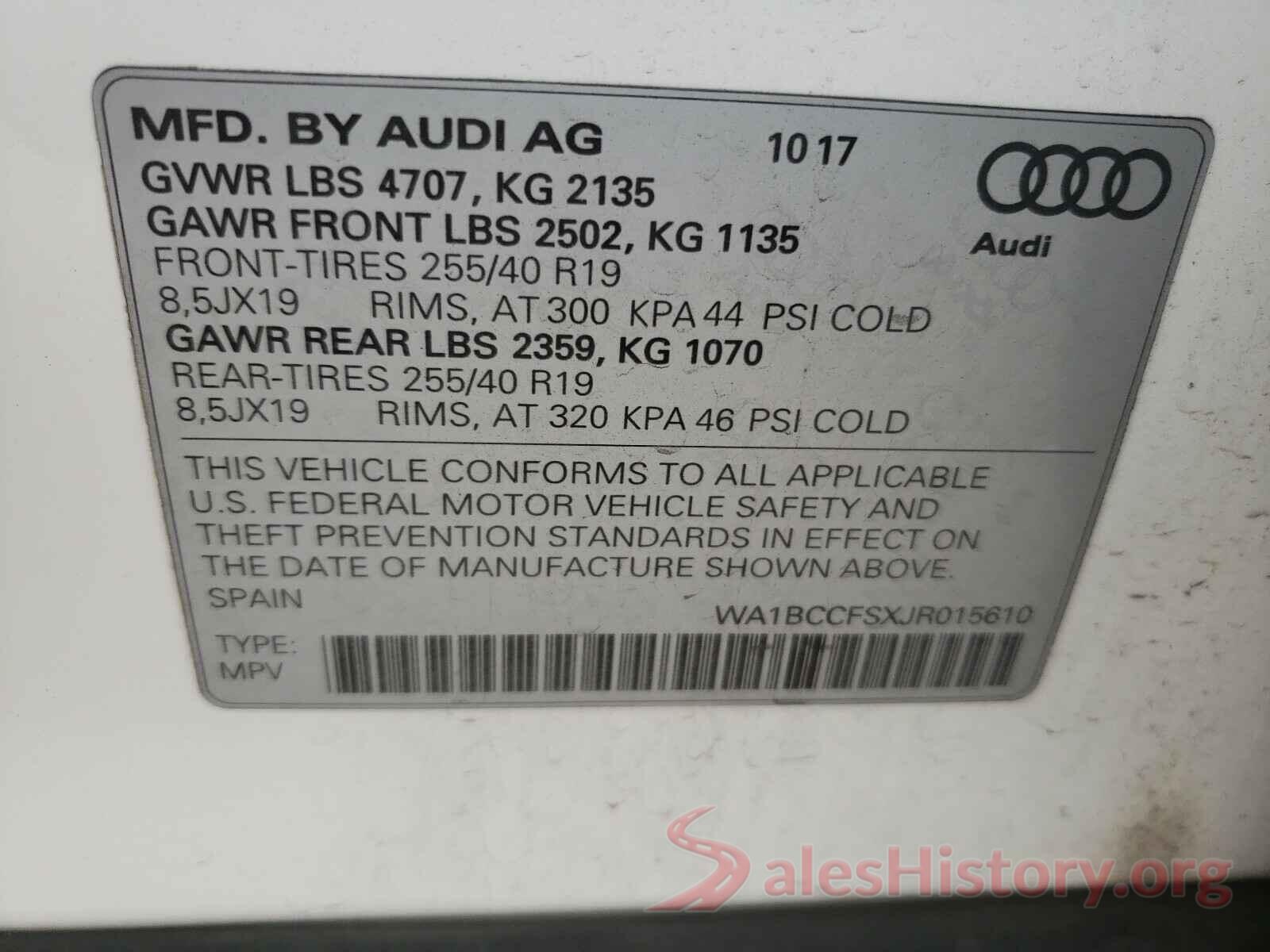 WA1BCCFSXJR015610 2018 AUDI Q3