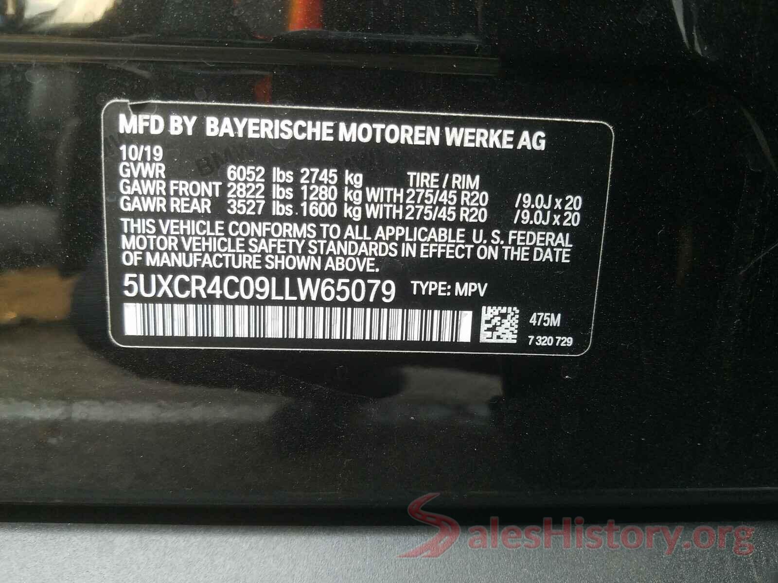 5UXCR4C09LLW65079 2020 BMW X5