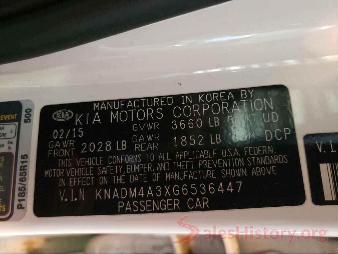 KNADM4A3XG6536447 2016 KIA RIO