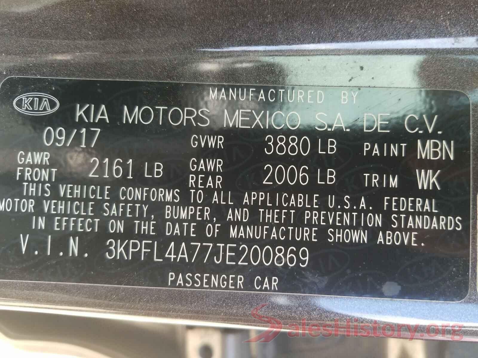 3KPFL4A77JE200869 2018 KIA FORTE