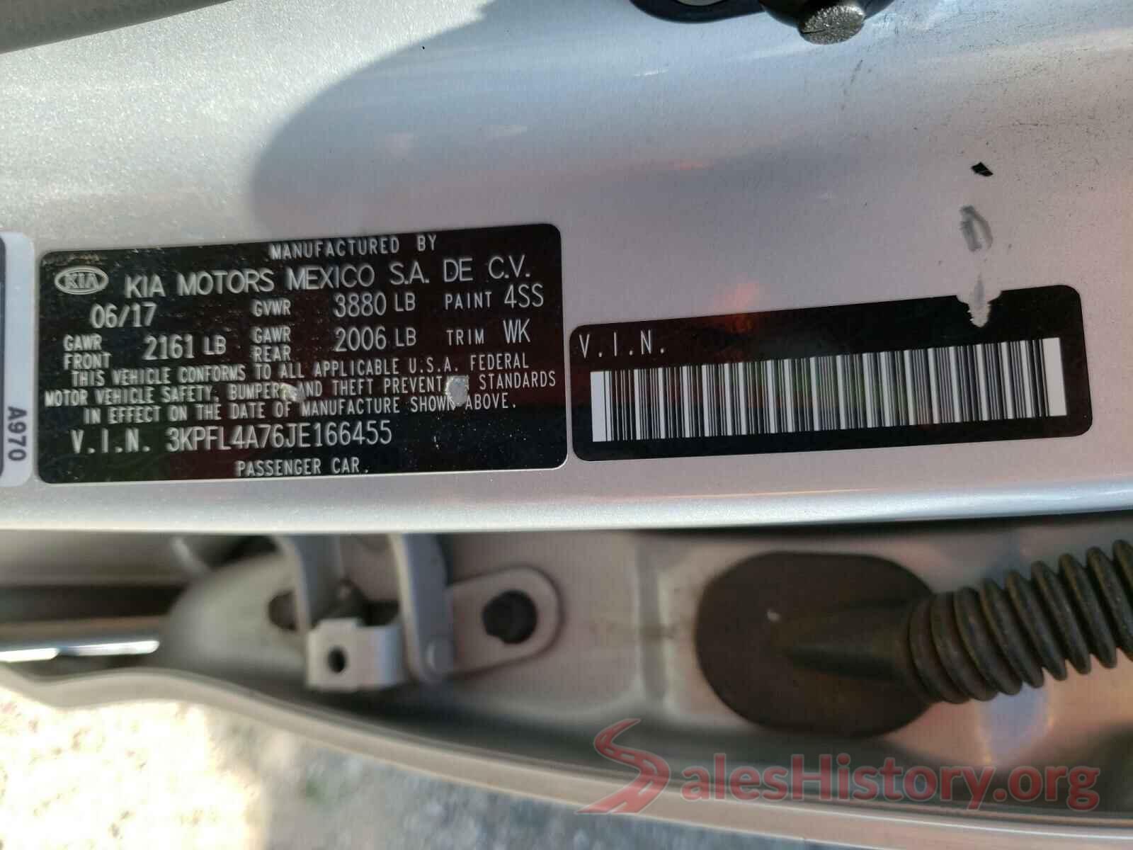 3KPFL4A76JE166455 2018 KIA FORTE