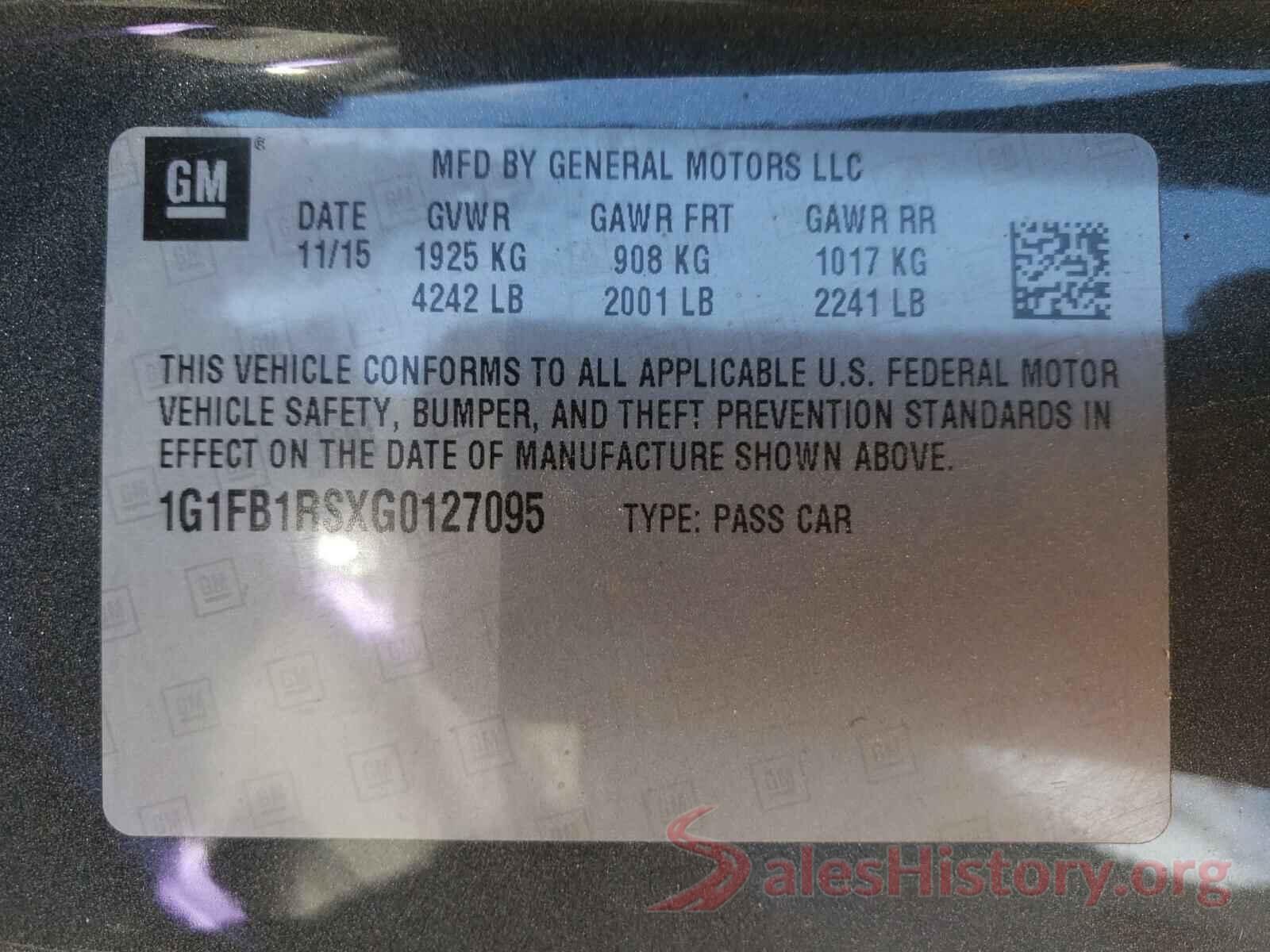 1G1FB1RSXG0127095 2016 CHEVROLET CAMARO