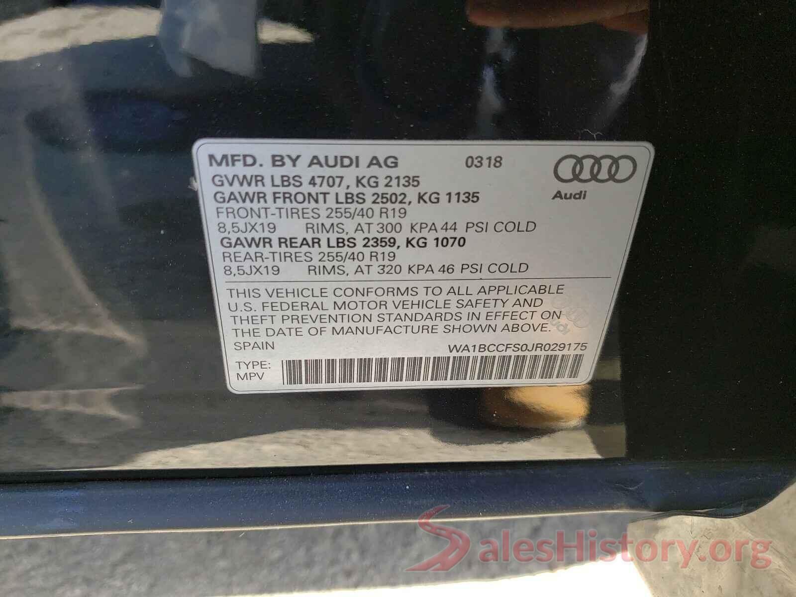 WA1BCCFS0JR029175 2018 AUDI Q3