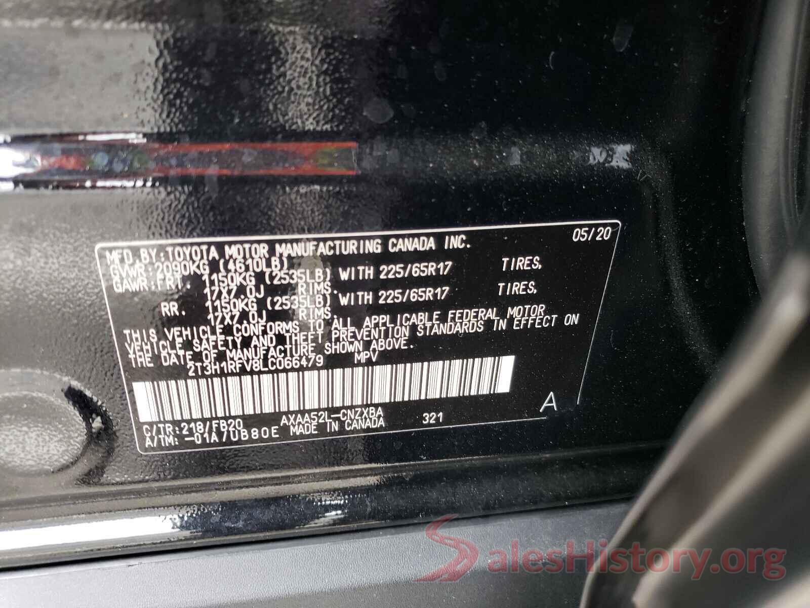 2T3H1RFV8LC066479 2020 TOYOTA RAV4