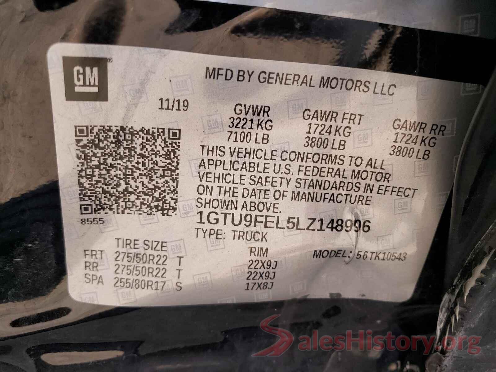 1GTU9FEL5LZ148996 2020 GMC SIERRA