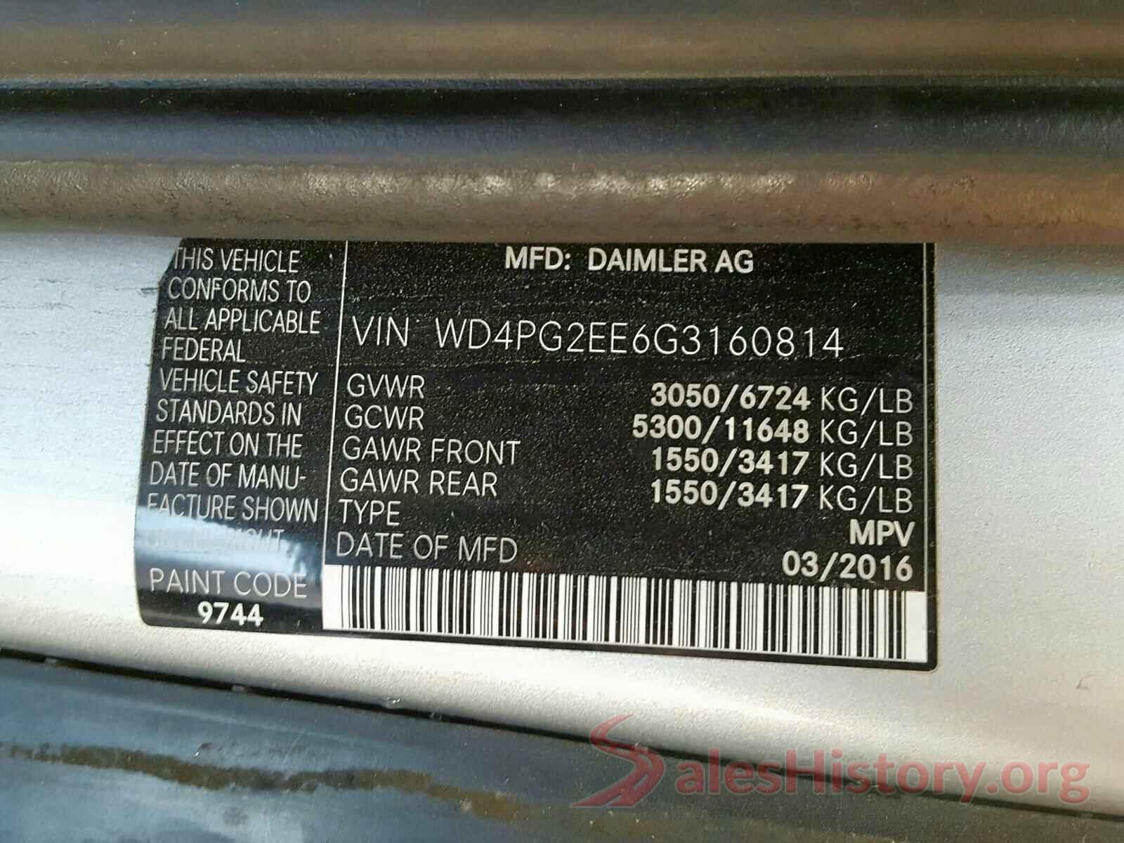 WD4PG2EE6G3160814 2016 MERCEDES-BENZ ALL OTHER