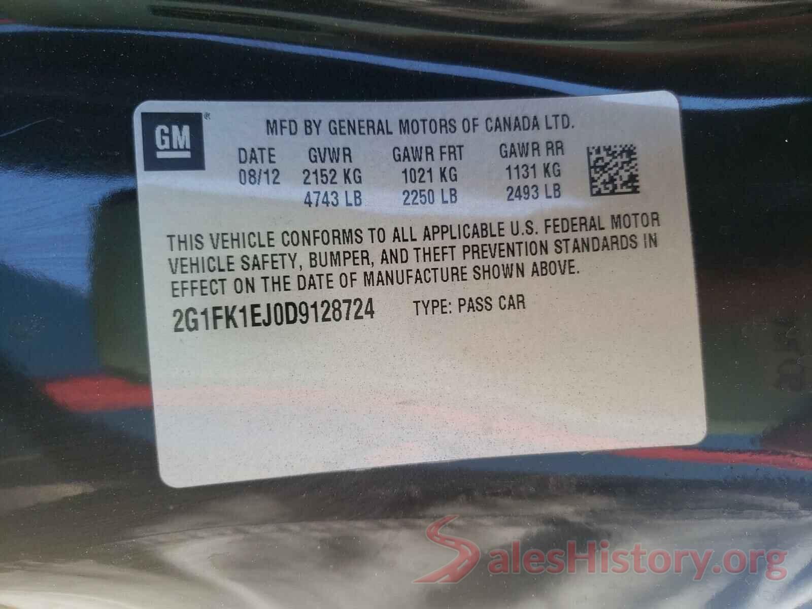 2G1FK1EJ0D9128724 2013 CHEVROLET CAMARO