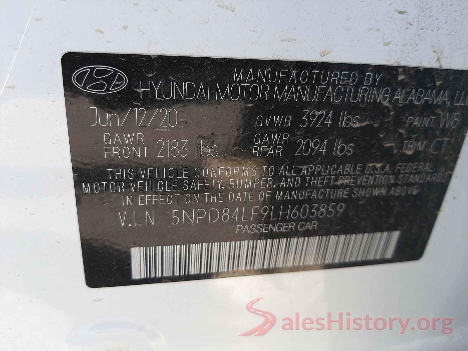 5NPD84LF9LH603859 2020 HYUNDAI ELANTRA