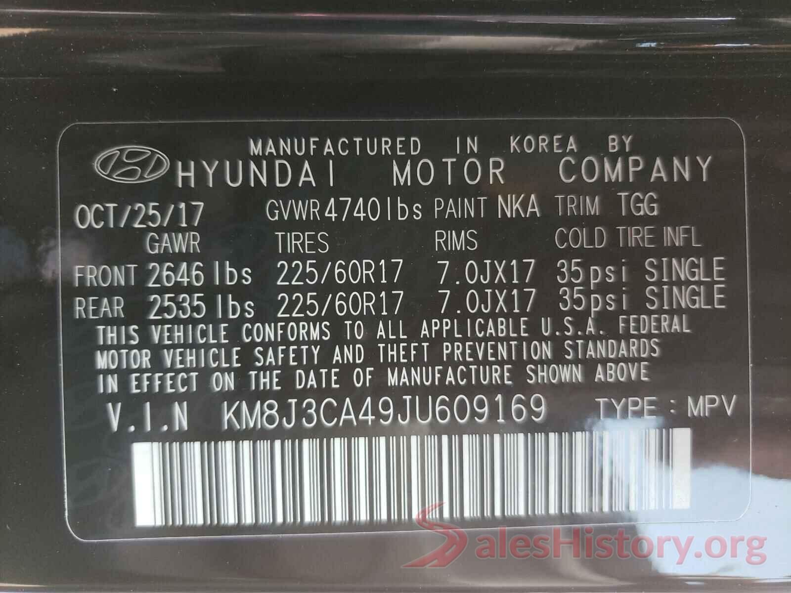 KM8J3CA49JU609169 2018 HYUNDAI TUCSON