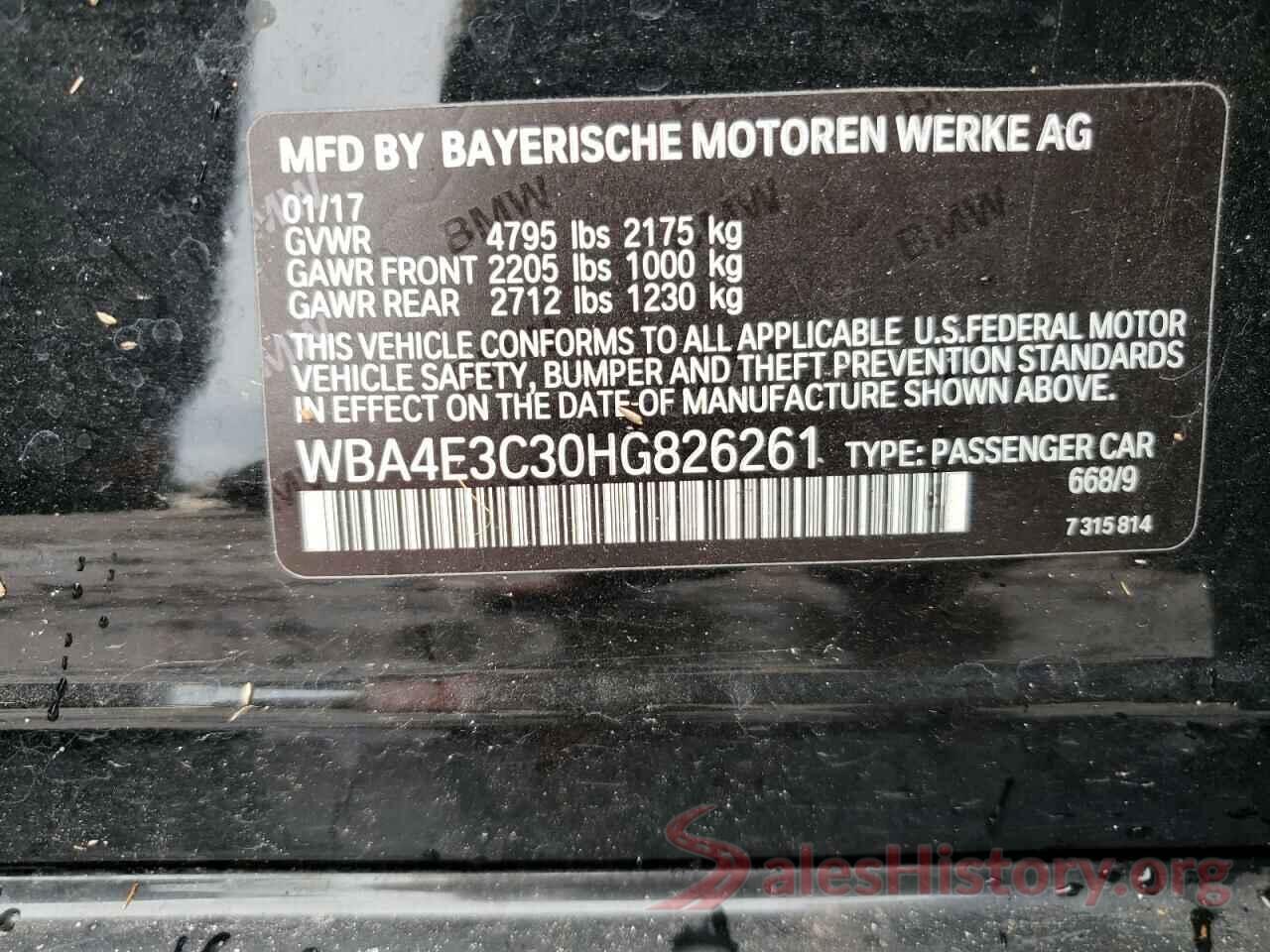 WBA4E3C30HG826261 2017 BMW 4 SERIES