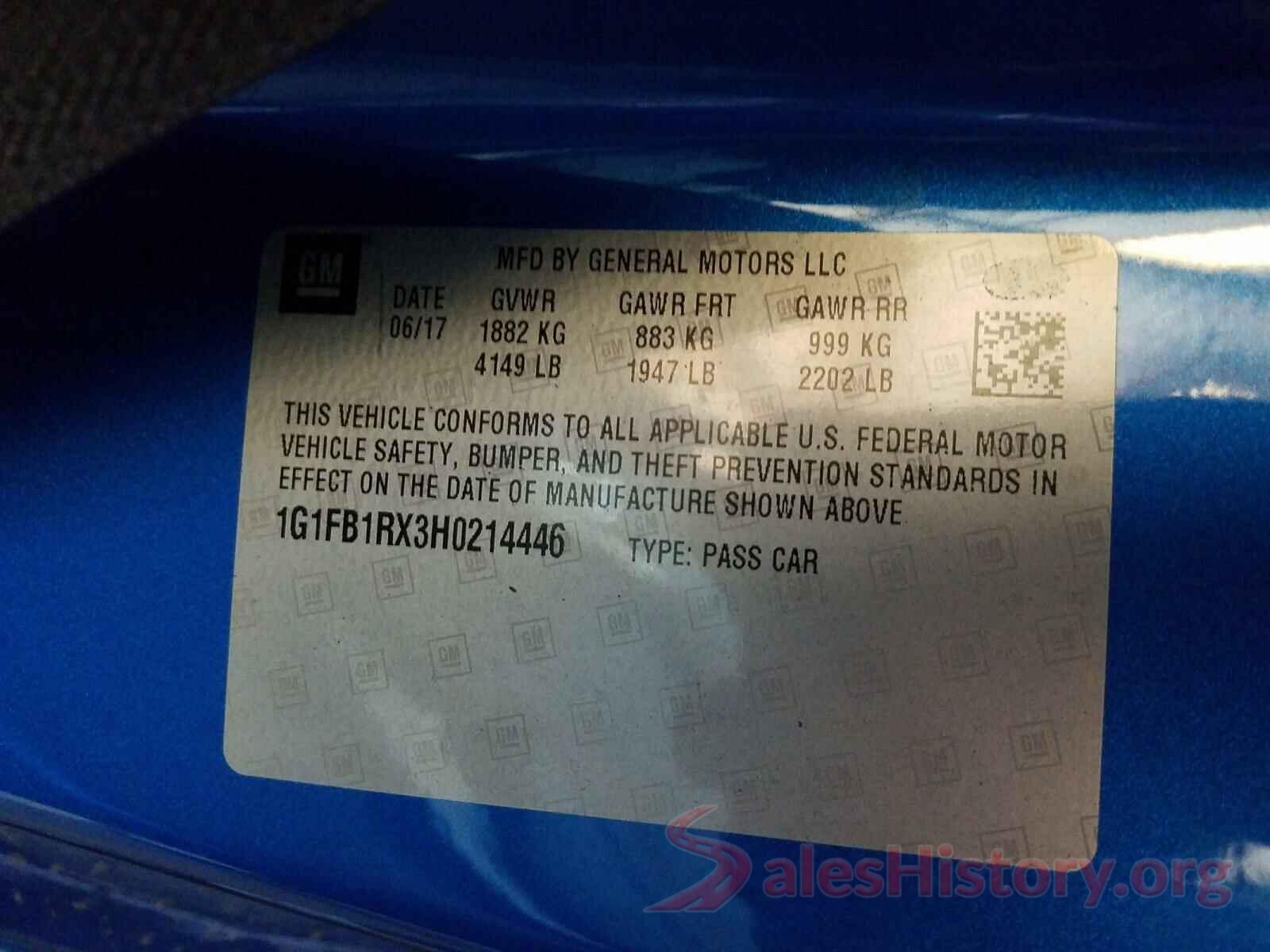 1G1FB1RX3H0214446 2017 CHEVROLET CAMARO