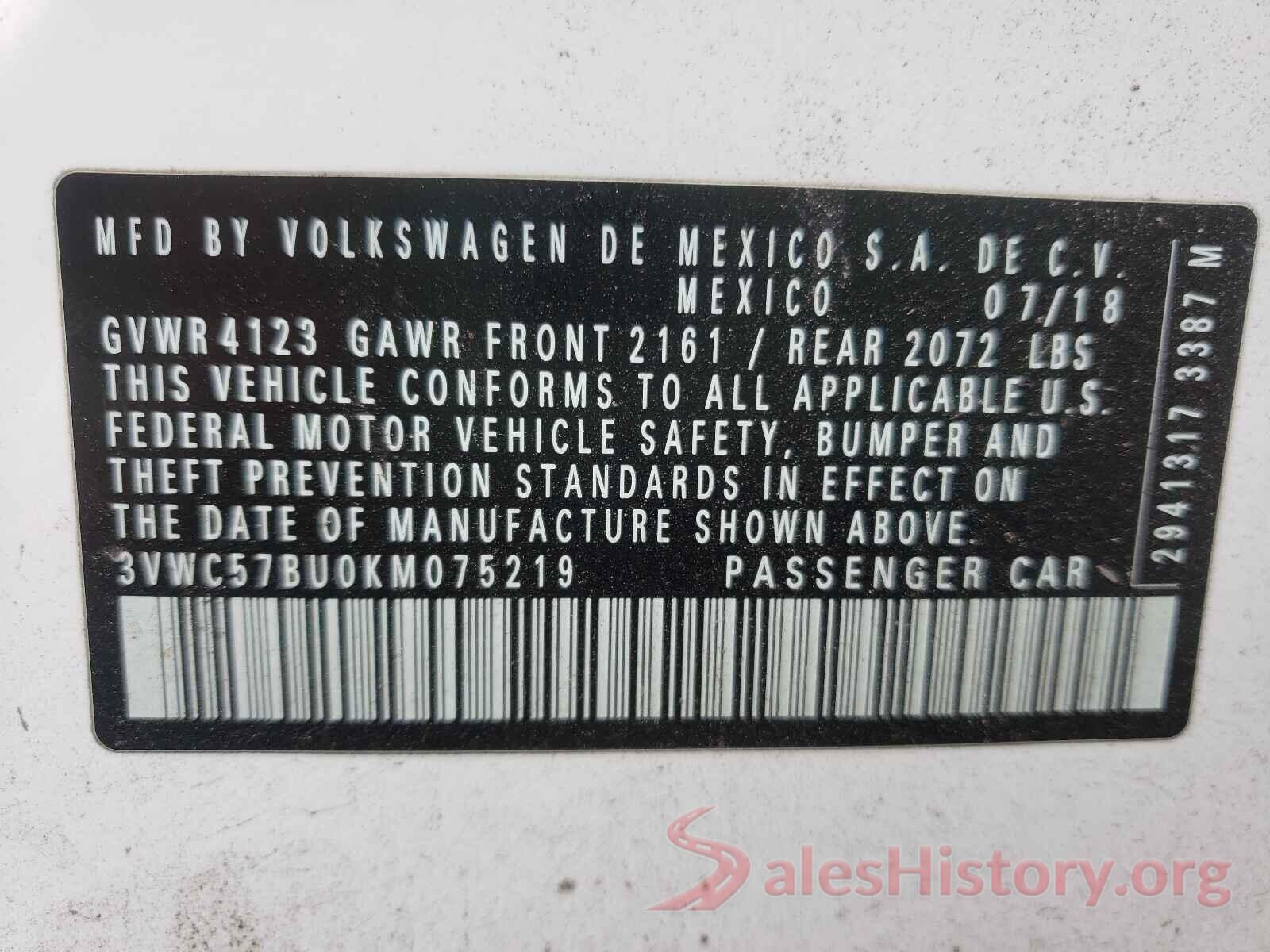 3VWC57BU0KM075219 2019 VOLKSWAGEN JETTA