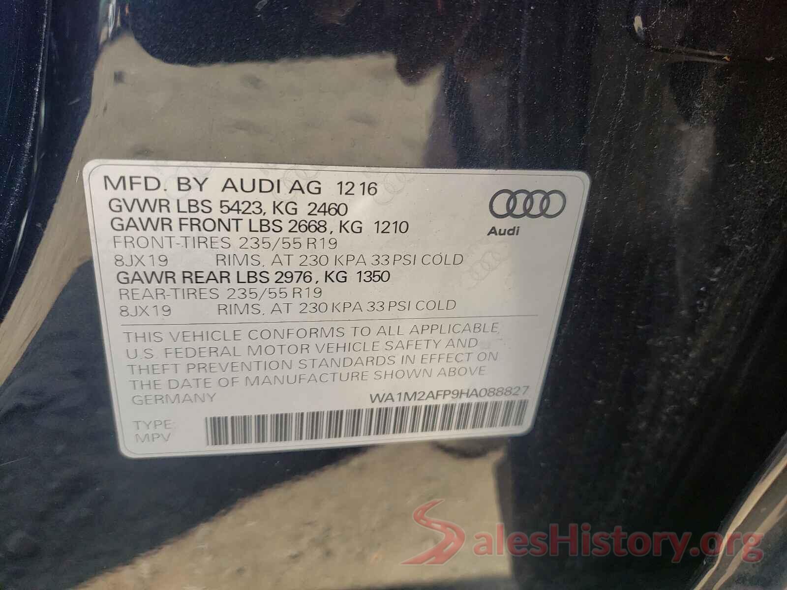 WA1M2AFP9HA088827 2017 AUDI Q5