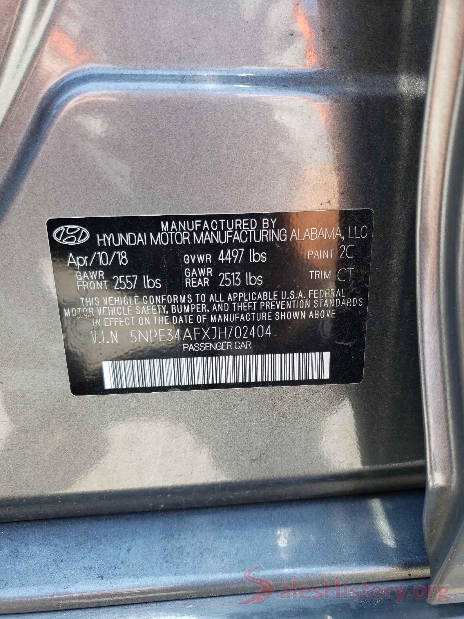 5NPE34AFXJH702404 2018 HYUNDAI SONATA