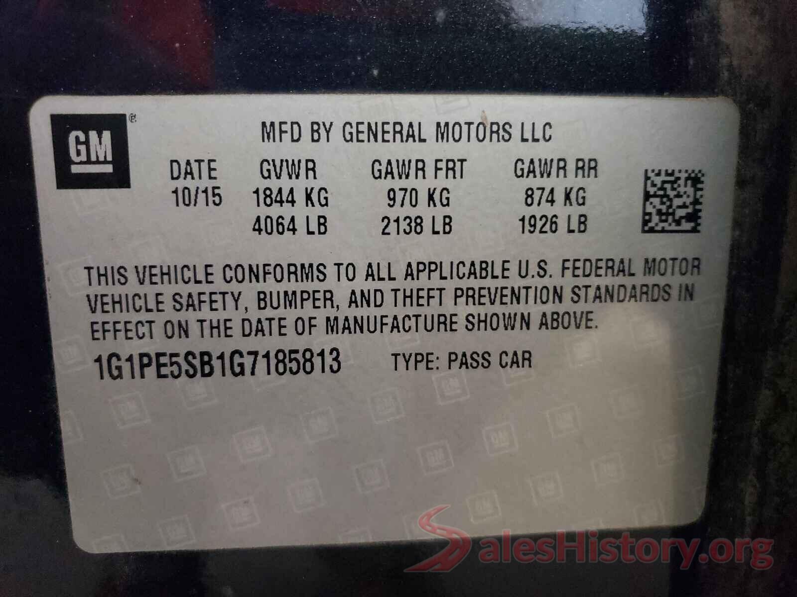 1G1PE5SB1G7185813 2016 CHEVROLET CRUZE