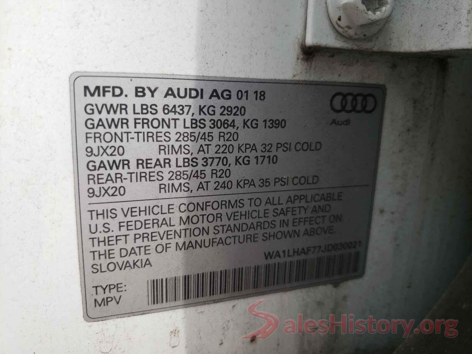 WA1LHAF77JD030021 2018 AUDI Q7