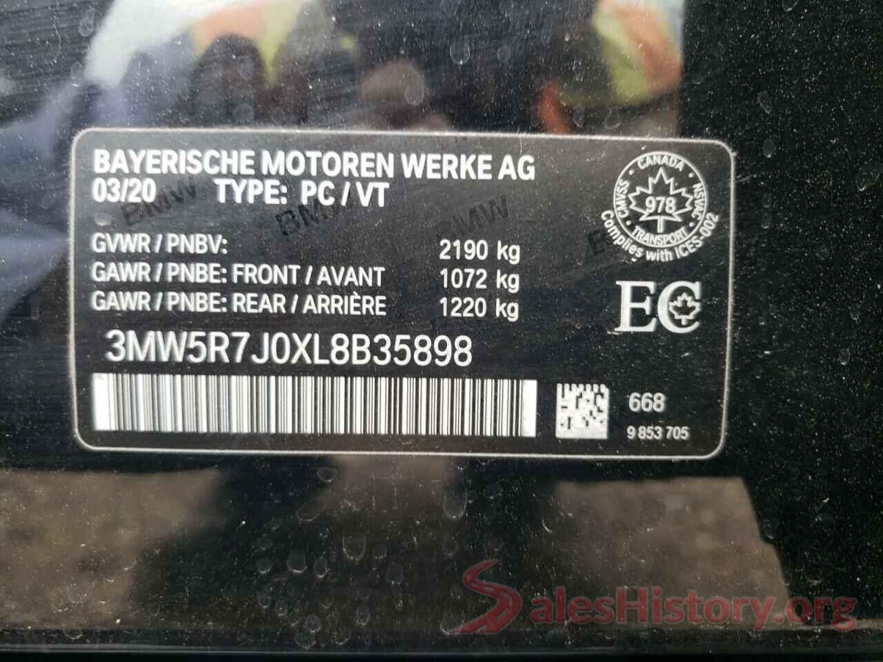 3MW5R7J0XL8B35898 2020 BMW 3 SERIES