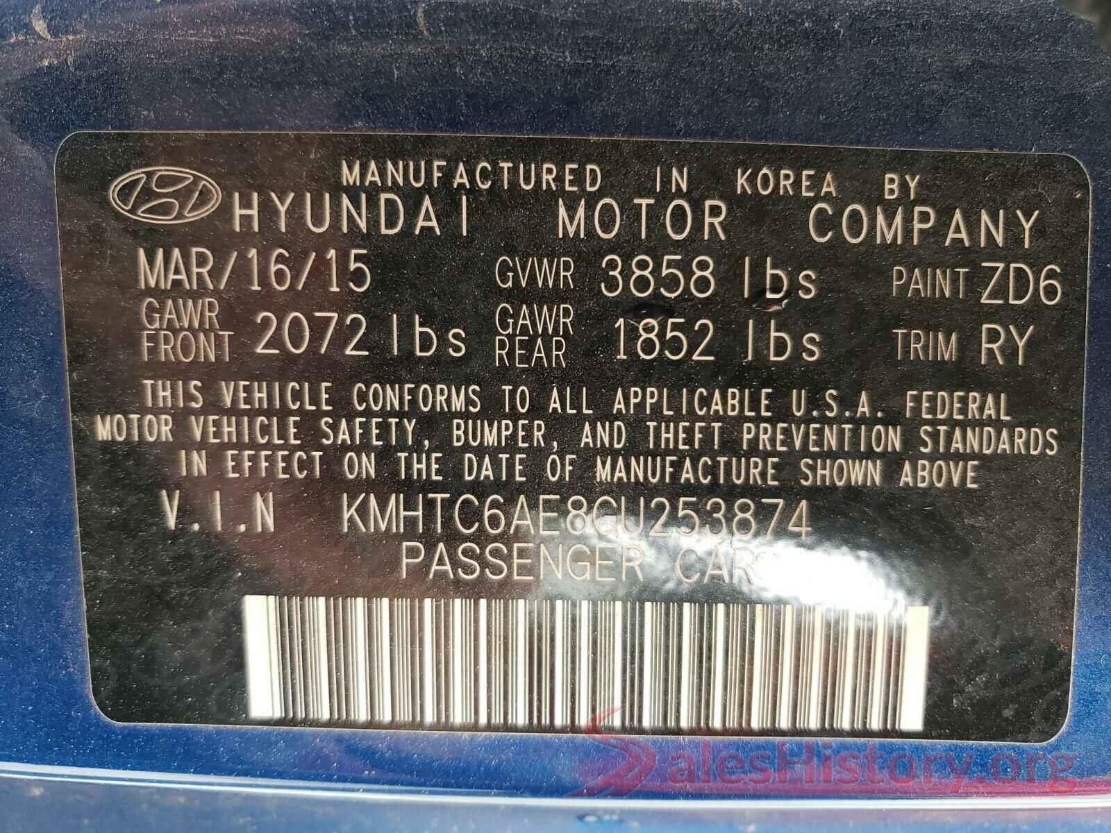 KMHTC6AE8GU253874 2016 HYUNDAI VELOSTER